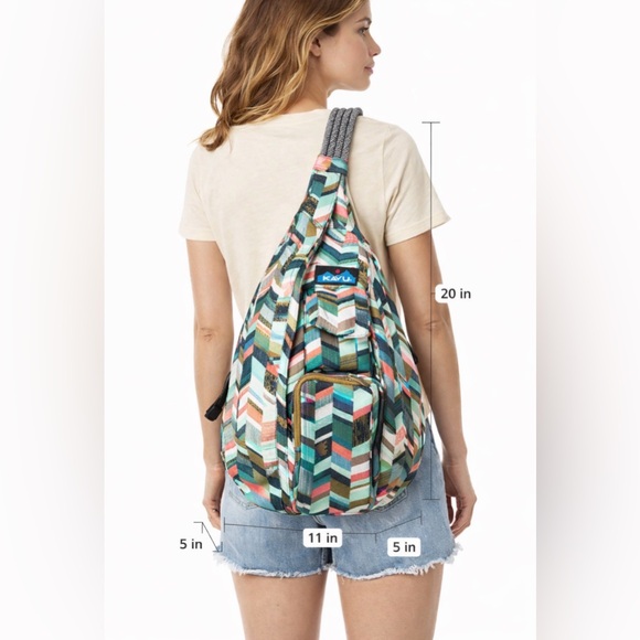 Kavu Handbags - NWOT KAVU Rope Sling Bag – Multicolor Chevron Print – Adjustable Crossbody